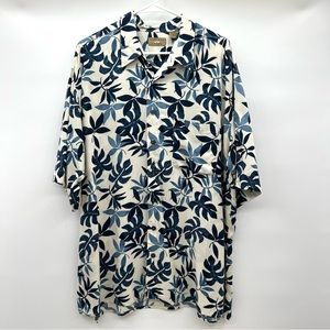 Natural Issue tropical Hawaiian style button down shirt mens size XLT.